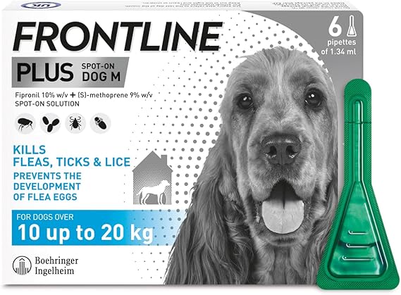 Frontline Plus Spot-On Dog 10-20kg (6 Pipettes)