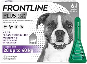 Frontline Plus Spot-On Dog 20-40kg (6 Pipettes)